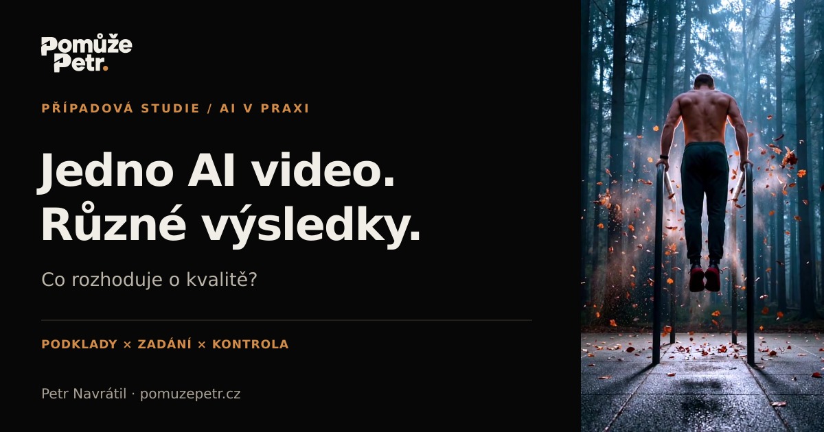 Případová studie AI workout videa: podklady, zadání a výsledek